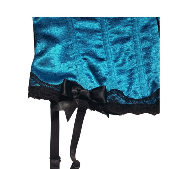 Bustier Corset – Blue w/ Black Lace, Size 42 NWT - Picture 5 of 8
